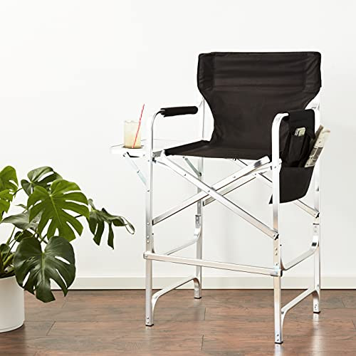 TRADEMARK INNOVATIONS DIRECTOR'S CHAIR, ALUMINUM, BLACK - BLACK