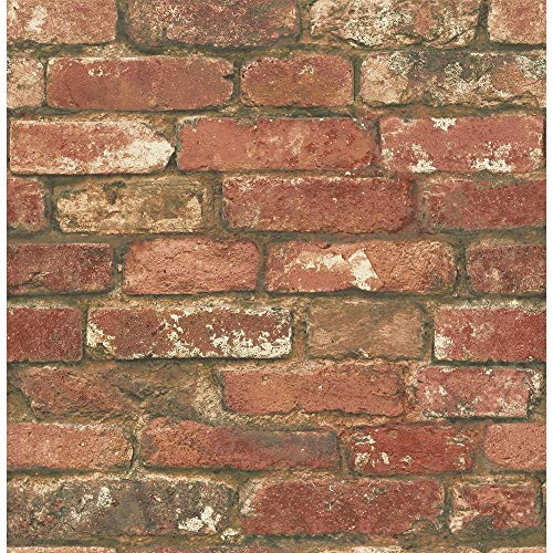 30.75 sq. ft. Red West End Brick Peel and Stick Wallpaper New