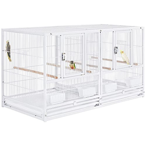 Yaheetech Stackable Divided Breeder Bird Cage Parakeet Cage B09NNHTTLL - White New