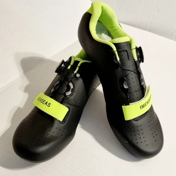 IMENSEAS NEW IMENSEAS LOCK FREE CYCLING SHOES - SIZE: US 11.5 - BLACK/GREEN
