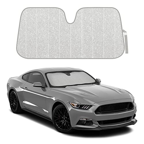 BDK Silver Glitter Windshield Sun Shade Car Sun Visor Sun Shade for Windshield New