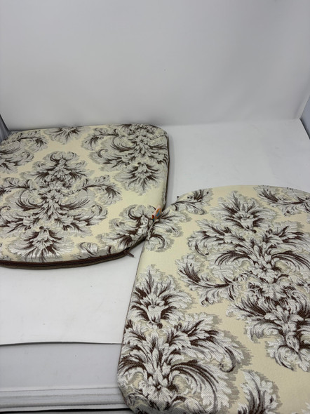 SIDELI CHAIR CUSHIONS NON SLIP JACQUARD CHENILLE 16”X16” - SET OF 2 - BROWN