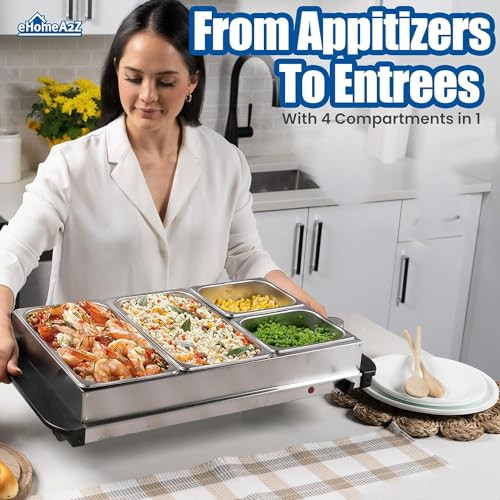 EHOMEA2Z Electric Food Warmers for Parties (1,7.5Quart) - Black New