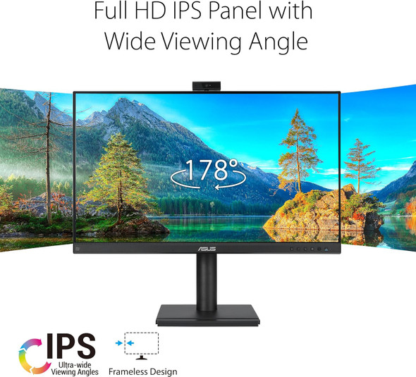 ASUS BE249QFK 24" FHD IPS Monitor - 100Hz- 5ms- Built-in Webcam & Speakers