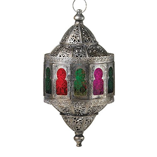 Intricate Silver Candle Lantern - 19.5 inches New