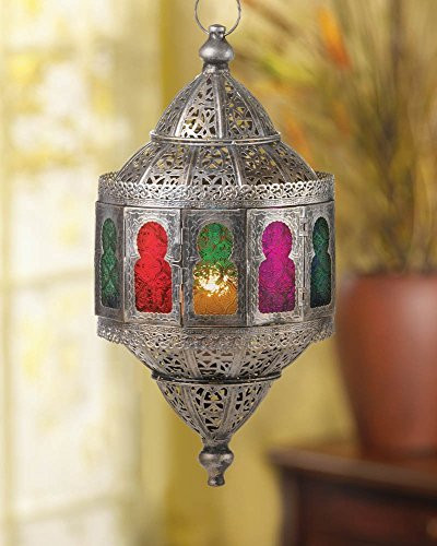 Intricate Silver Candle Lantern - 19.5 inches New