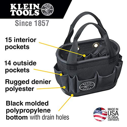Klein Tools 5144BHB14OS Hard-Body Bucket, 29 Pockets New