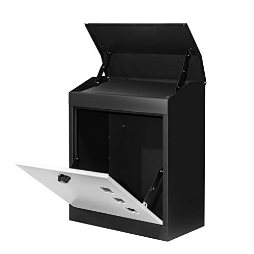 YOOCABINET LARGE MAILBOX PARCEL DELIVERY BOXES GALVANIZED STEEL BG006B - BLACK