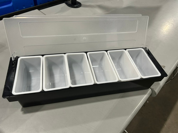 NRODOOM ICE COOLED CONDIMENT CADDY SERVER 6 COMPARTMENT - BLACK