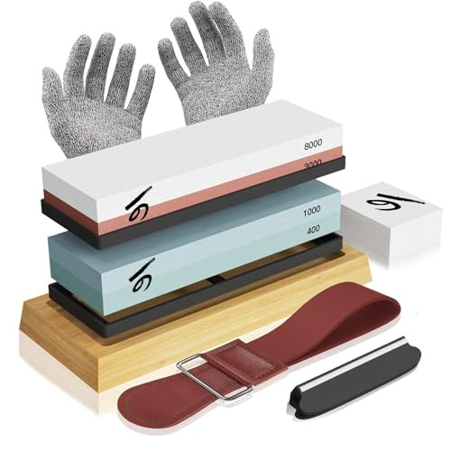 KERYE Knife Sharpening Stone Kit Japanese Whetstone KY28 - BLUE/WHITE