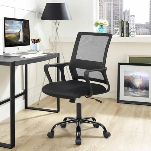 Home Office Ergonomic Chair Mesh Swivel Rolling Chair B0D5LN5L6X - Black New
