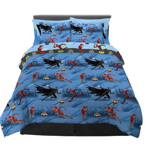 WB The Flash Movie DC Comics Super Soft Comforter and Sheet Set 7 Pieces Full New