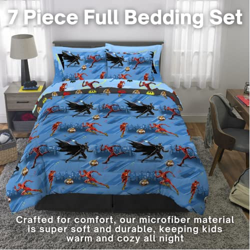 WB The Flash Movie DC Comics Super Soft Comforter and Sheet Set 7 Pieces Full New