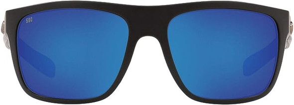 Costa Del Mar Men's Broadbill Blue Mirror Matte Gray Frame Square Sunglasses
