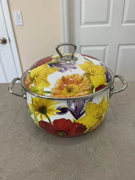 PIONEER WOMAN 4 QT ENAMEL DUTCH OVEN POT FLORAL GARDEN ENAMELED STEEL New