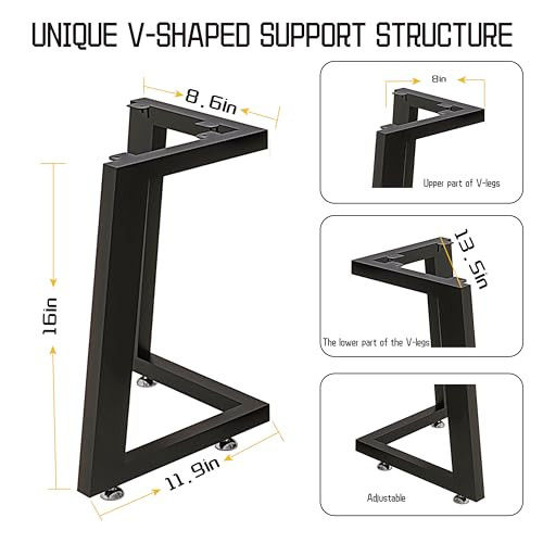 ADYLEGS Metal Table Legs 71 cm V Shape Black for Dining Table & Desk New