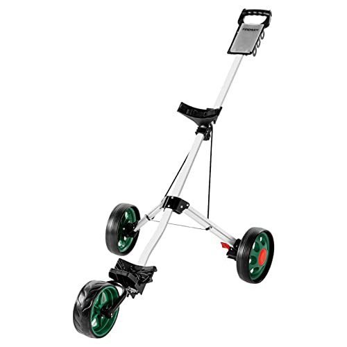 Golf Push Cart Lightweight Foldable 3-Wheel Golf Cart Locking Foot Brake New