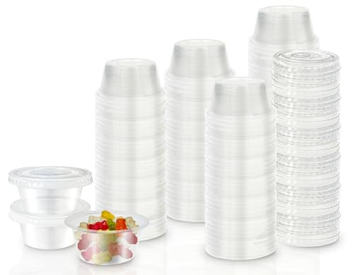 Klex 2 Oz Disposable Plastic Portion Cups with Lids, 59.15ML, 2000 Sets New