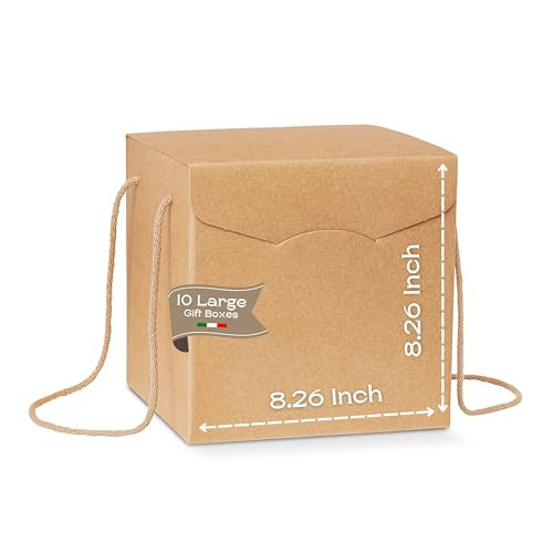Boxes Craftory Pack of 10 Gift Boxes with Lids & String Handles, 3 Pack - Havana New