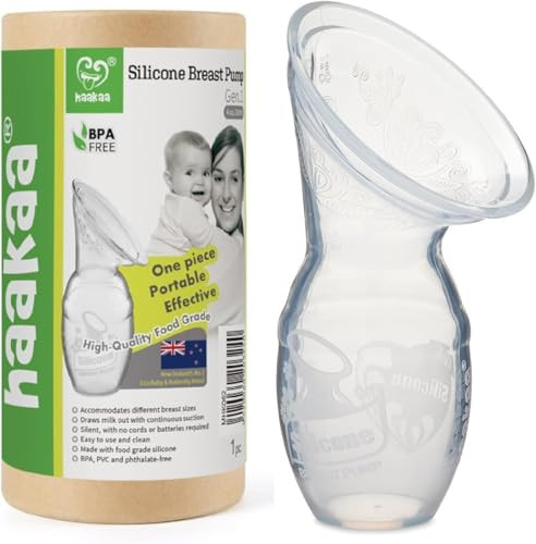 HAAKAA Silicone Breastfeeding Manual Breast Milk Pump 4 oz - Clear