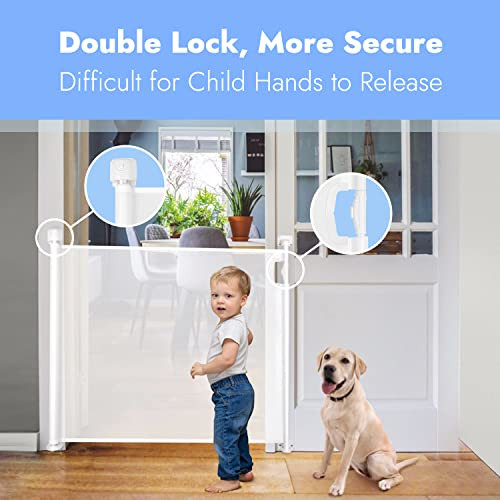 Papablic Retractable Baby Gate, Auto Lock Safety, 34" x 71", B09JJW48RX
