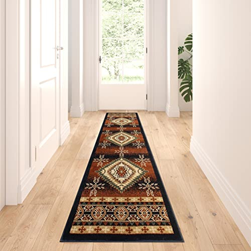 Masada Rugs 2'x7' Southwest Native American Area Rug in Brown - Design B357 New