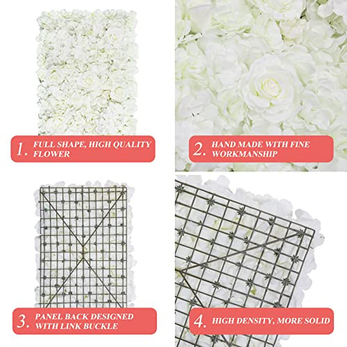 Pauwer Artificial Flower Wall Panels 2 Pack of 16 x 24" (White) New