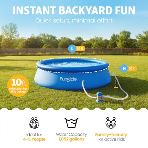 Funsicle Quickset 10' x 30" Round Above Ground Swimming Pool - White New