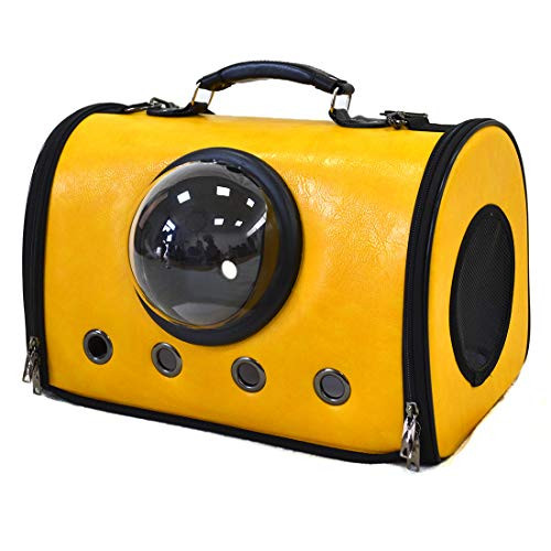 Cataria Bubble Cat Carrier Airline Approved pet Purse Airplane car - Yellow New