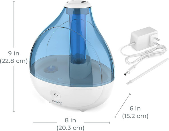 Pure Enrichment Ultrasonic Humidifier for Bedroom PEHUMIDIF Blue/White