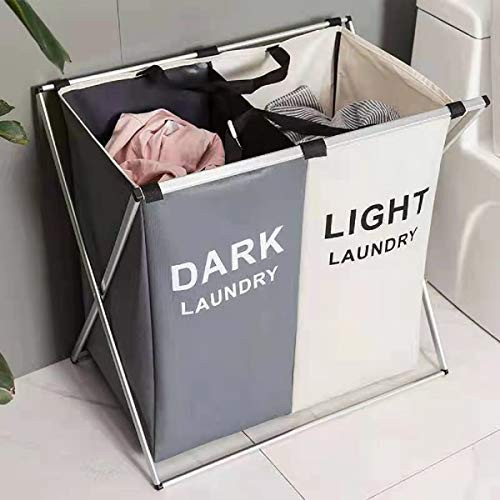 125L Laundry Basket Clothes Hamper Organizer Sorter Storage Foldable - Gray New