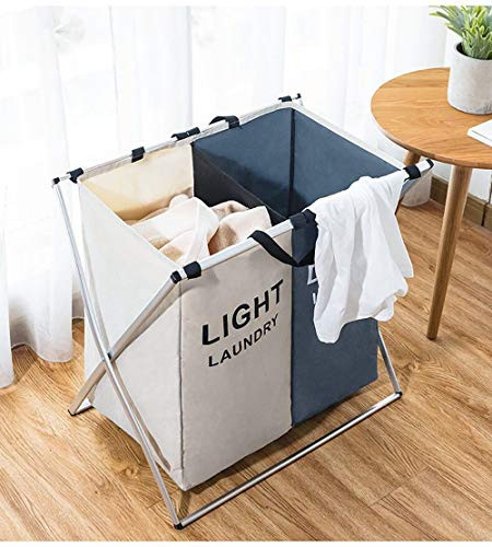 125L Laundry Basket Clothes Hamper Organizer Sorter Storage Foldable - Gray New