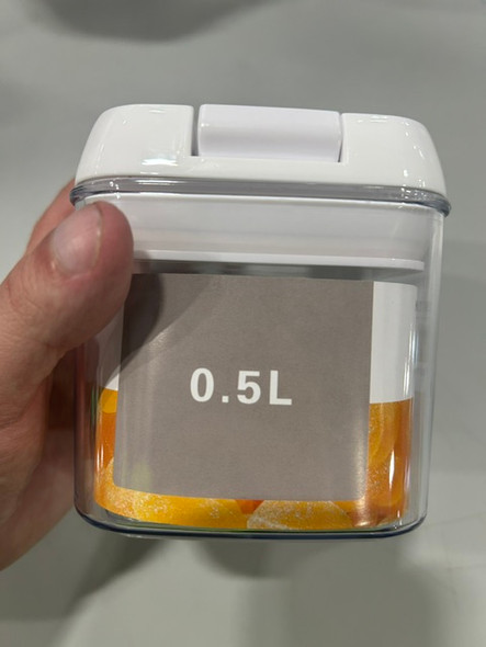 GENERIC 0.5L FOOD STORAGE CONTAINER WITH WHITE LID - CLEAR,WHITE