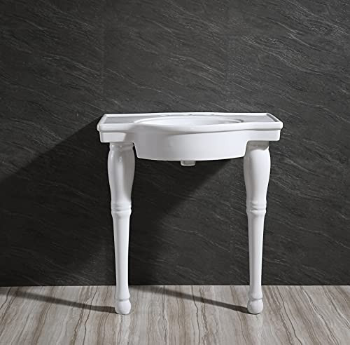 Kingston Brass VPB136P Imperial Ceramic Console Pedestal 2 pcs/Set - White New