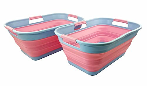 SAMMART 21L (5.5 Galloons) Collapsible Pop Up - Cool Blue/Maglia Rosa (Set 2) New