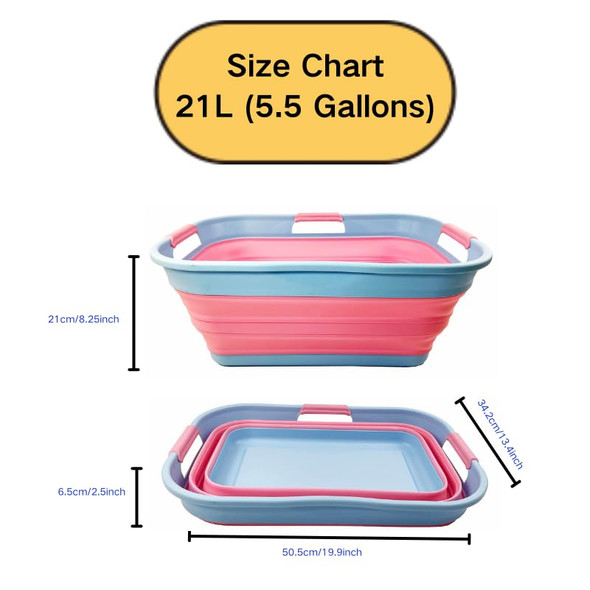 SAMMART 21L (5.5 Galloons) Collapsible Pop Up - Cool Blue/Maglia Rosa (Set 2) New