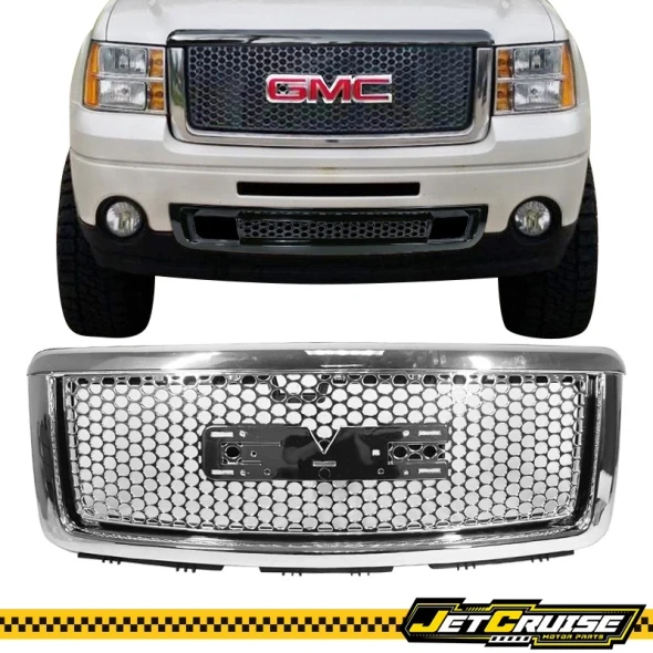 JETCRUISE FITS 07-13 GMC SIERRA 1500 DENALI FRONT BUMPER UPPER HOOD GRILL GRILLE New