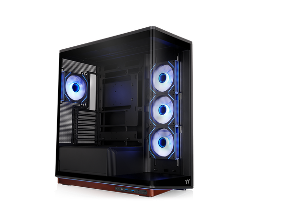 Thermaltake Stage 500 TG ARGB; Mid Tower Chassis; Wood Trim Base; 4mm Curved