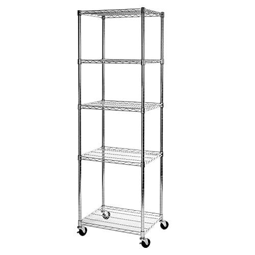 UltraDurable 5-Tier NSF Steel Wire Shelving 24"Wx18"Dx75"H - Black New