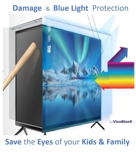 VizoBlueX 40" Blue Light Damage Protection Shield TV Screen Protector - Black New