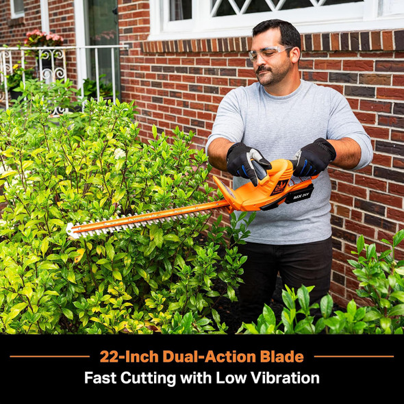 LAWNMASTER CORDLESS HEDGE TRIMMER 24V MAX, TOOL ONLY - ORANGE