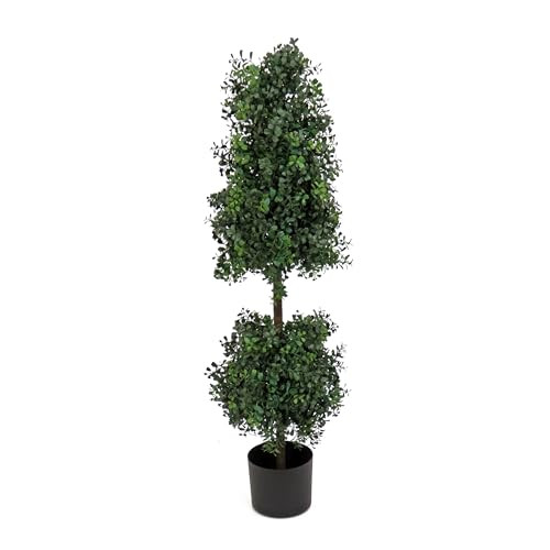 NATIONAL TREE COMPANY 4 FT ARTIFICIAL BOXWOOD CONE AND BALL TOPIARY TREE GREEN New