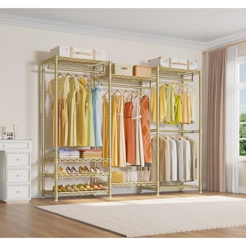 VIPEK V5 Heavy Duty Clothes Rack Freestanding Modular Closet System - Gold