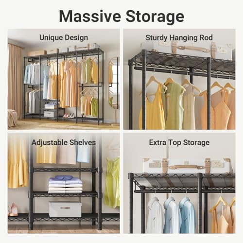 VIPEK V40 Heavy Duty Clothes Rack Modular Closet System Clothing Rack - Silver New