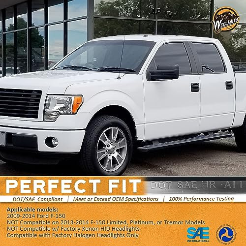 WEELMOTO Halogen Headlights for 2009 2010 2011 2012 2013 2014 Ford F-150 New