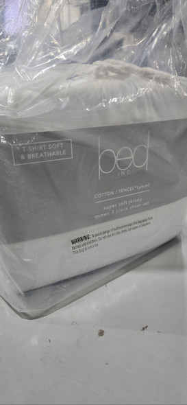 BED INC COZY T-SHIRT EXTRA SOFT COTTON LYOCELL JERSEY BED SET QUEEN - WHITE