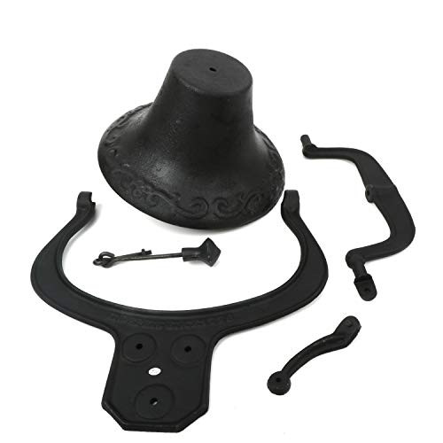 MYOYAY 14'' Large Heavy Cast Iron Dinner Bell Manually Shaking Hanging Bell New