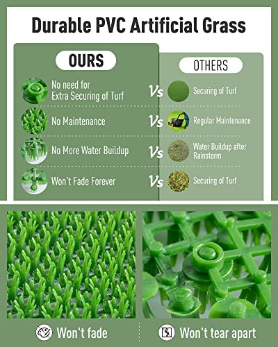 PADOOR Artificial Grass Rug 60 Pack Outdoor Non Slip Turf Grass 78 SF B0C1NCDPBW New