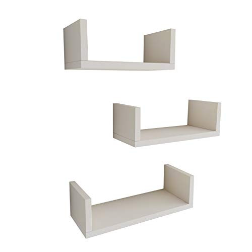 Movenord Floating Shelves Wall Mounted Set of 3 Units Made in Export Quality MDF New