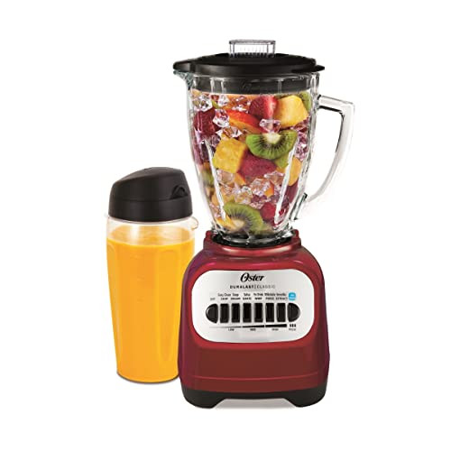 Oster Classic Series Blender with Travel Smoothie Cup - Red BLSTCG-RBG New